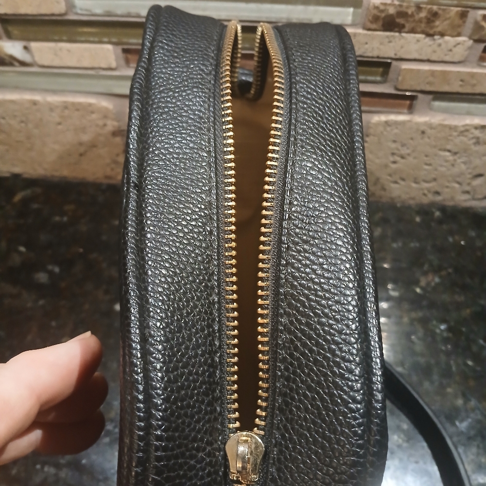 Black Leather Interior Label Bag - Picture 10 of 14